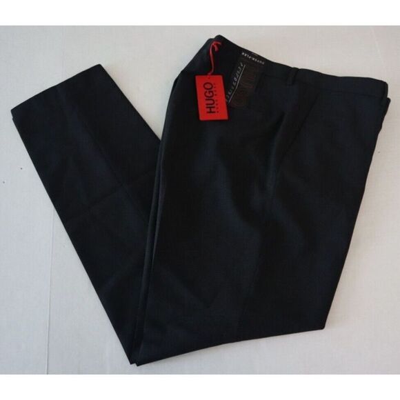 Hugo Boss 50456479 Men's Sz 36R Charcoal Super-Flex Micro-Check Chino Pants $198 - Picture 11 of 13